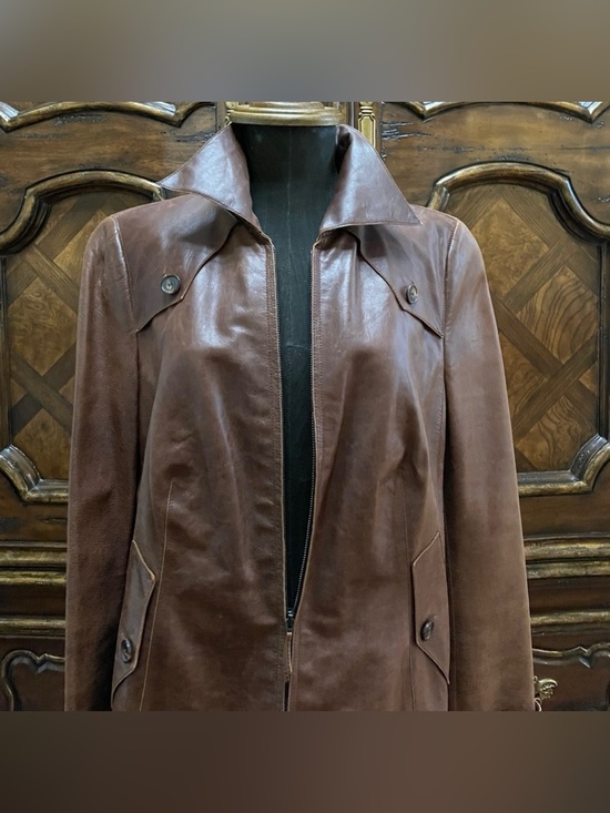 Akris Punto Jackets & Blazers - Akris Punto Brown Lamb Leather Jacket